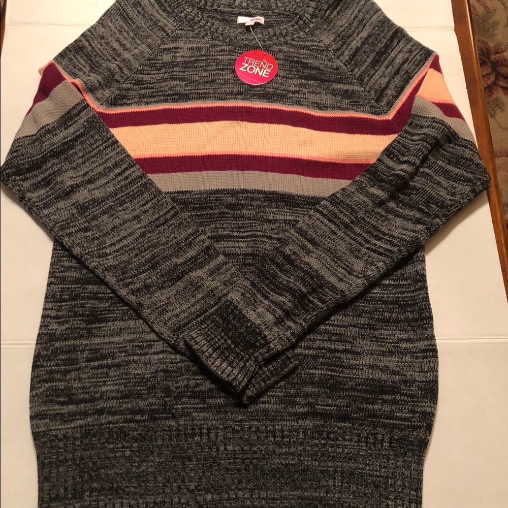 Bongo Juniors Long Sweater Grey Marled Size XL NWT